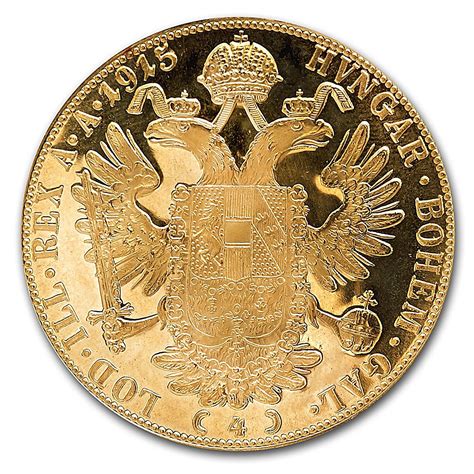 The austrian philharmonic gold coin is a legal tender austrian gold coin, with its weight and purity guaranteed by the national bank of austria. Austrian Gold 4 Ducat 1915 - Restrike - 0.4438 oz