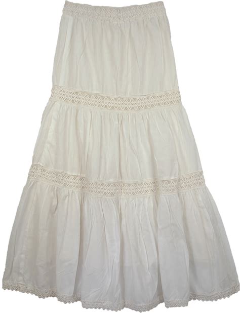 Sale1199 Petite Xs Crochet White Summer Cotton Long Skirt