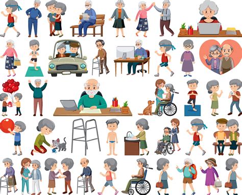 Collection Of Elderly People Icons Vector Art At Vecteezy
