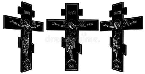 Jesus Christ Cross Crucifixion Vector Illustration Isolated On White