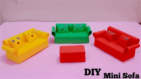 How To Make A Paper Sofa Diy Miniature Sofa Paper Craft Origami Sofa