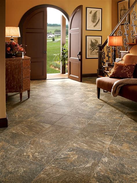 Welcoming Entryway And Foyer With Stone Look Luxury Vinyl Tile Luxury Vinyl Tile Vinyl