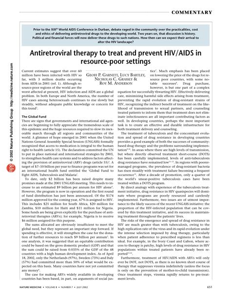 Pdf Antiretroviral Therapy To Treat And Prevent Hivaids In Resource