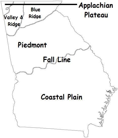 The Five Regions Of Georgia Are The Coastal Plain Piedmont Blue Ridge