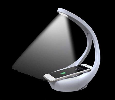 A natural fabric shade reveals its beautiful texture when lit. 6 Wireless Charging Table/Desk/Bedside Lamps #wirelesscharginglamp in 2020 | Wireless charging ...