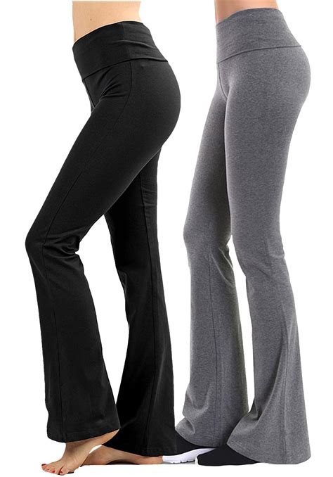 Clothing Ave - ClothingAve. Womens Foldover Contrast Waist Flare Yoga