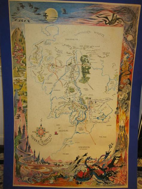 Map Of Middle Earth Poster By Barbara Remington Lord Of The Rings Jrr