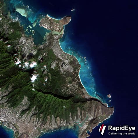 Rapideye Satellite Image Of Oahu Hawaii Satellite Imaging Corp