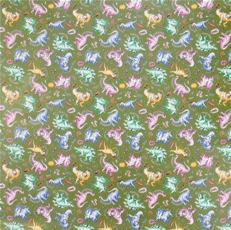 Green Dinosaur Cosmo Oxford Laminate Fabric Modes4u