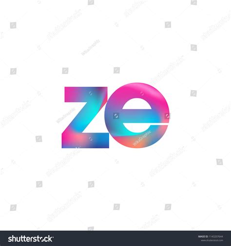Initial Letter Ze Logo Lowercase Colorful Stock Vector Royalty Free
