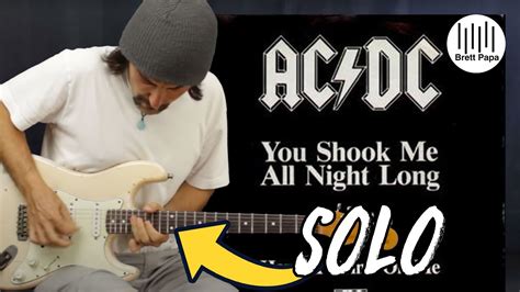 How To Play Acdc You Shook Me All Night Long Guitar Solo Lesson