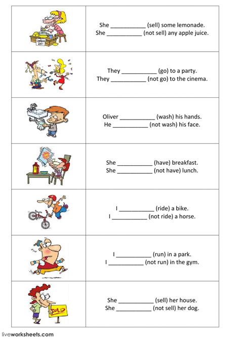 Present Simple Positive And Negative Sentences Part 2 Interactive