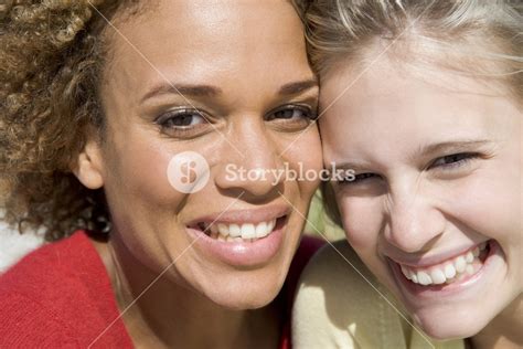 Close Up Of Two Female Friends Hugging Royalty Free Stock Image Storyblocks