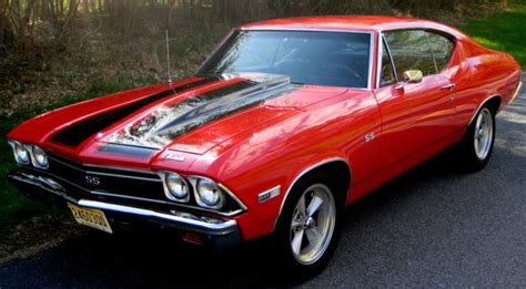 Chevrolet Chevelle Coupe 1968 Candy Apple Red Wblack Stripes For Sale