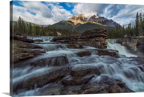 Mount Fryatt With Athabasca Falls Jasper National Park