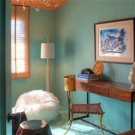 Dallas office by emily larkin of ej interiors. Turquoise Mosaic Floor - Eclectic - den/library/office ...