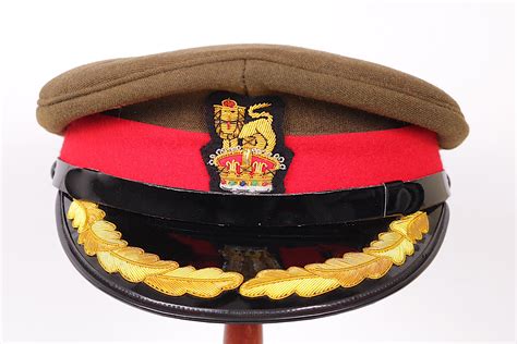 Ww2 British Army Officers Visor Hat Gold Braid Cap Military 58cm 7 14