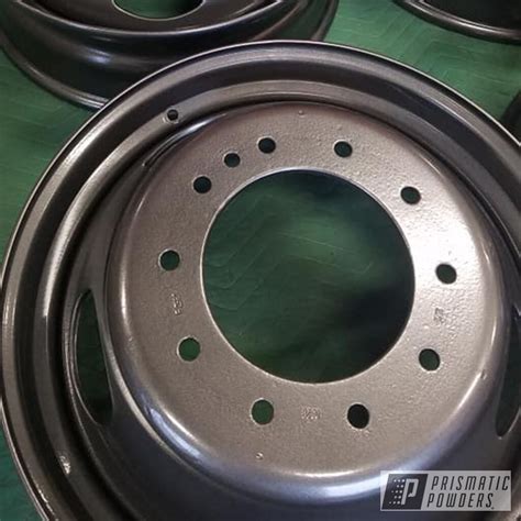 Dually Truck Rims Coated In Kingsport Grey Prismatic Powders