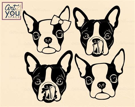 Cute Boston Terrier Svg Dog Svg File for Cricut Funny Dog - Etsy