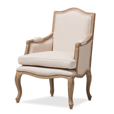 Baxton Studio Nivernais Wood Traditional French Accent Chair