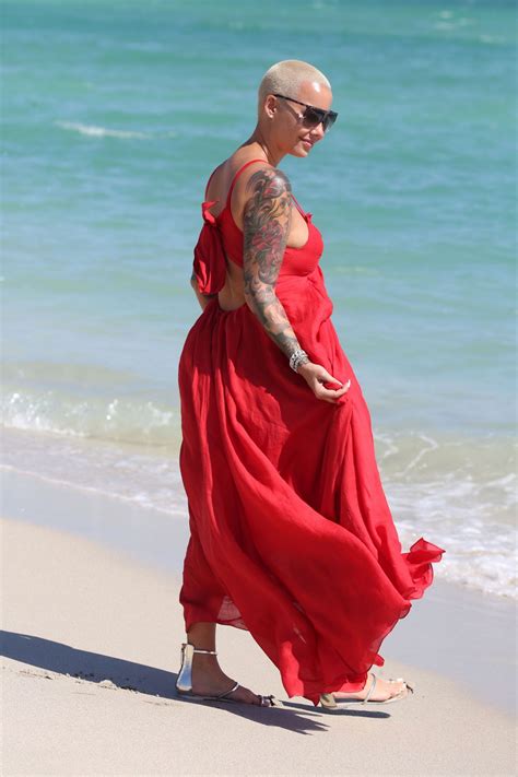 amber rose in bikini at a beach in miami 10 29 2018 hawtcelebs