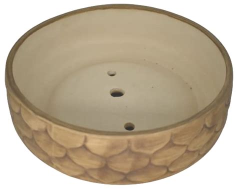 GREENNEST Bonsai Round Ceramic Planter Pot For Indoor Plants Flower