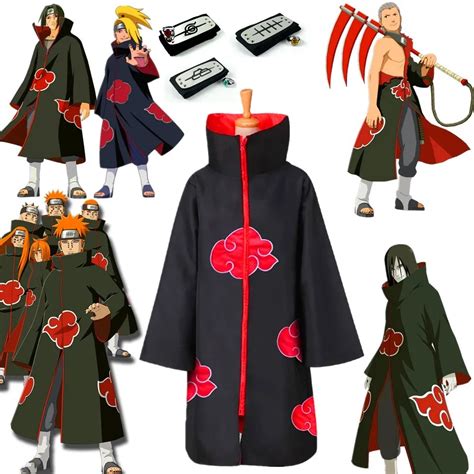 Naruto Akatsuki Cloak Uchiha Itachi Orochimaru Pain Cosplay Costume