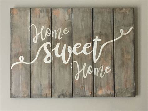 Home Sweet Home Sign Rustic Sign Wood Sign Painted Wood Sign