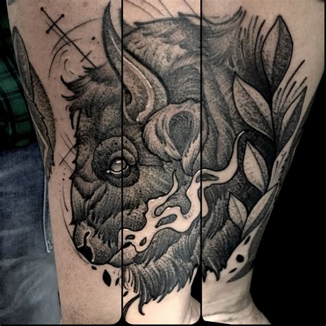 See more ideas about bison tattoo, buffalo tattoo, tattoos. Buffalo neotraditional tattoo by Juan david Castro R ...