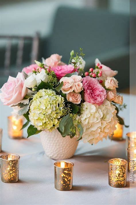 Classic Floral Wedding Centerpiece Idea Hydrangea