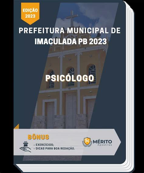 Apostila Psicólogo Prefeitura de Imaculada PB 2023 Mérito Apostilas