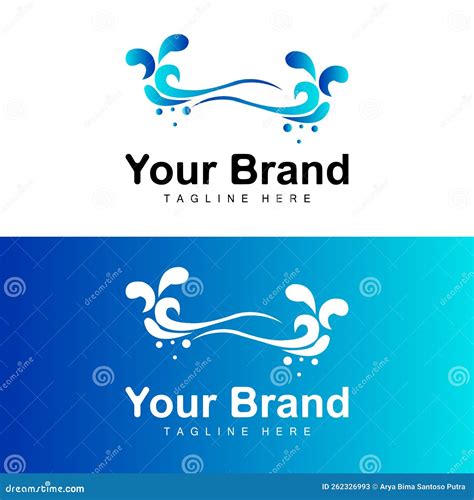 Ocean Wave Logo Water Wave Design Brand Design Vector Stock Vector