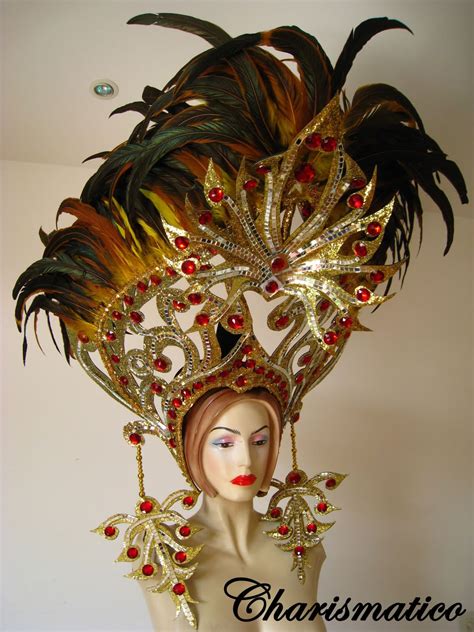 Gold Drag Halloween Cabaret Feather Cabaret Headdress Ebay