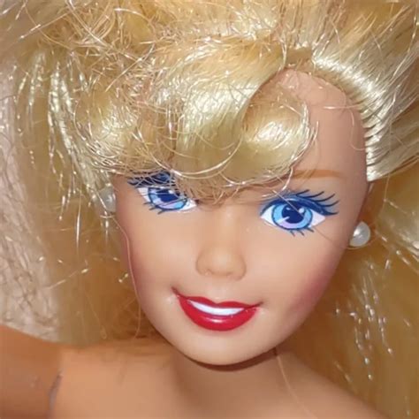 mattel barbie fully articulated blonde hair blue eyes nude doll bhble7