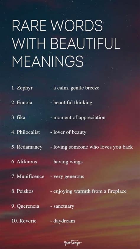 126 Rare Words With Beautiful Meanings Yourtango Essay Writing Skills