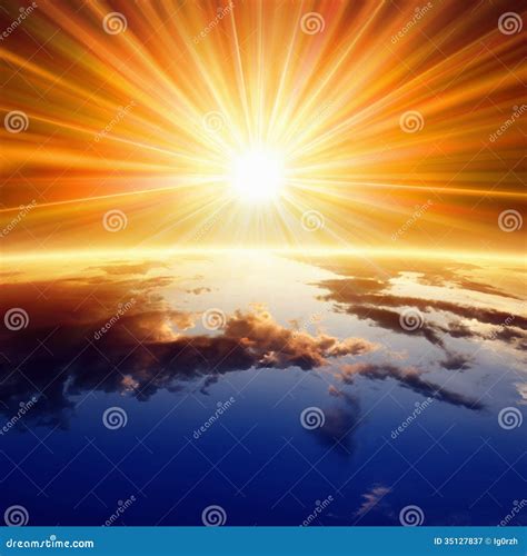 Sun Above Earth Royalty Free Stock Photography Image 35127837