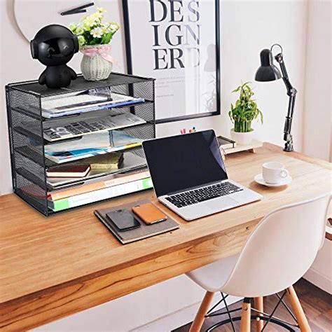 Easypag mesh steel desk organizer 9 components office supply caddy review. Mesh Metal Letter Tray Paper Organizer, Desk File ...