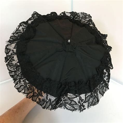 Black Silk And Lace Parasol From Caldwells On Ruby Lane