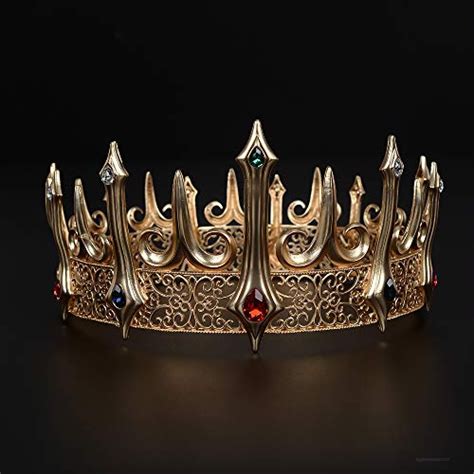 Eseres Gold King Crown For Men Adult S Costume Crowns Birthday Prom Crown Beauty B07y1q5rd1