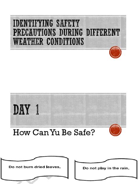 Lesson 65 Identifying Safety Precautions During Different Weather