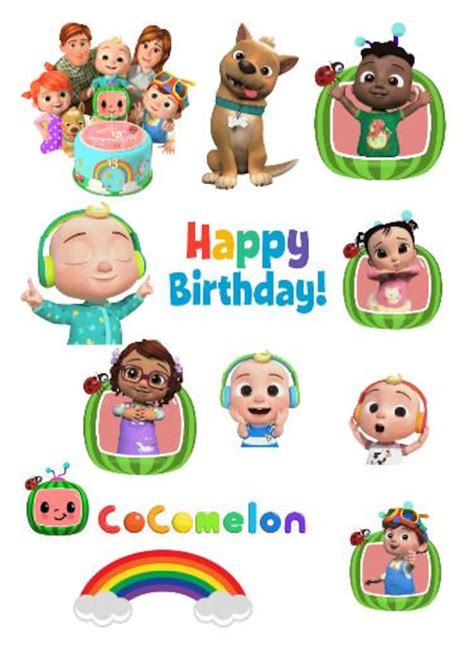 Cocomelon Birthday Party Jj Medium Sticker Pack Etsy