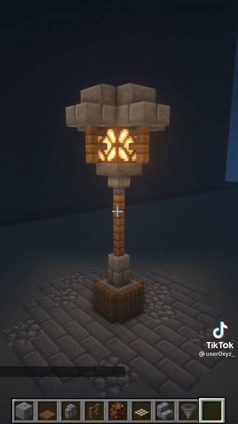 Minecraft Tutorial Ideas Lamp Street Light Lantern Video Minecraft
