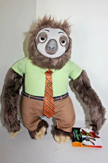 New Disney Store Flash The Sloth Plush Stuffed Animal Zootopia Safari
