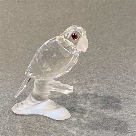 Swarovski Crystal Parrot On A Branch Glass Hemswell Antique Centres