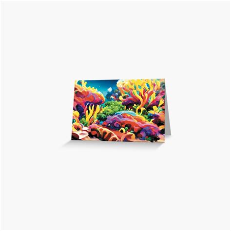 Coral Reef Watercolor Art Sea Lifes Coral Reef Underwater Reefs Greeting Card By