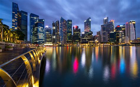 Singapore Cityscape Cities Architecture Buildings Skyscraper Water