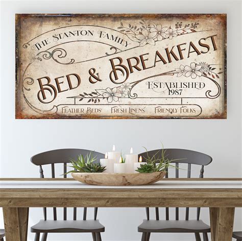 Bed And Breakfast Personalized Sign Modern Farmhouse Decor Etsy