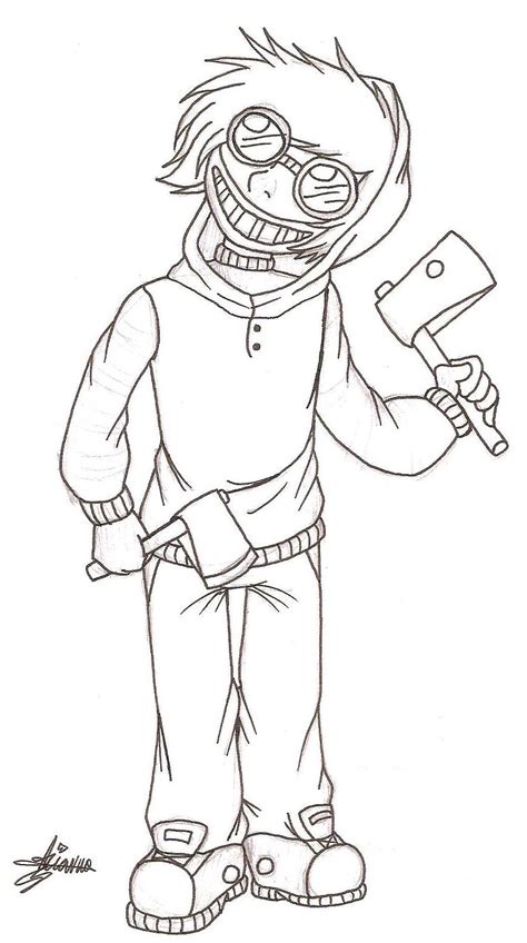 Ticci Toby Creepypasta Coloring Pages Sketch Coloring Page