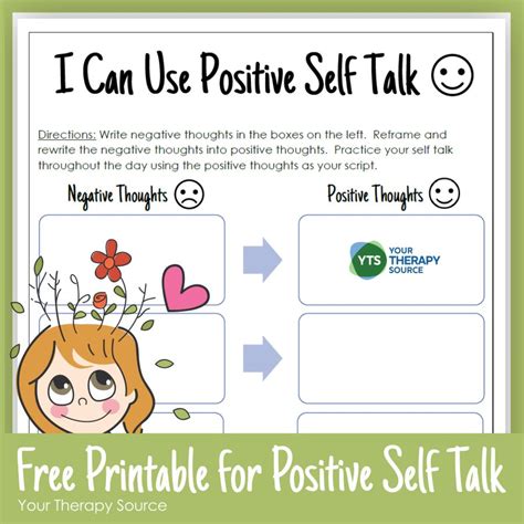 Positive Self Talk Worksheet