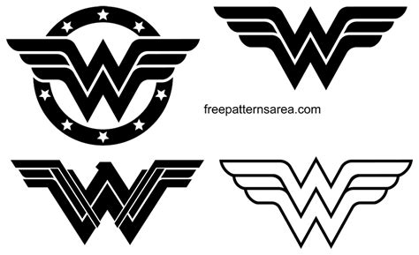 Wonder Woman Logo Symbol And Silhouette Vector Freepatternsarea Women